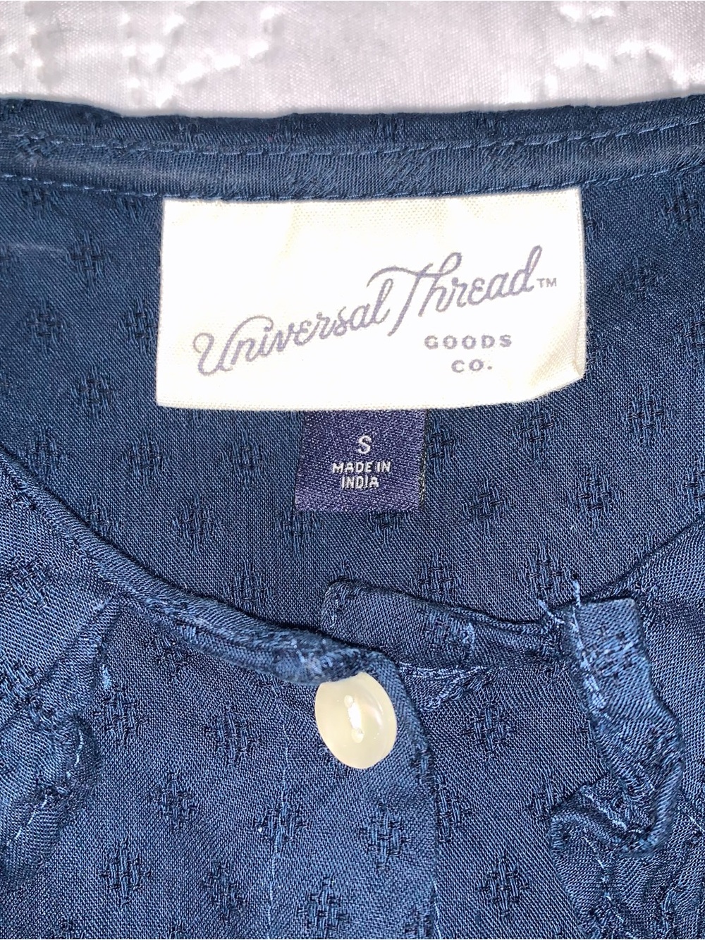 Universal Thread Collared Navy Cottagecore Ruffle Maxi Dress. S - Picture 5 of 8